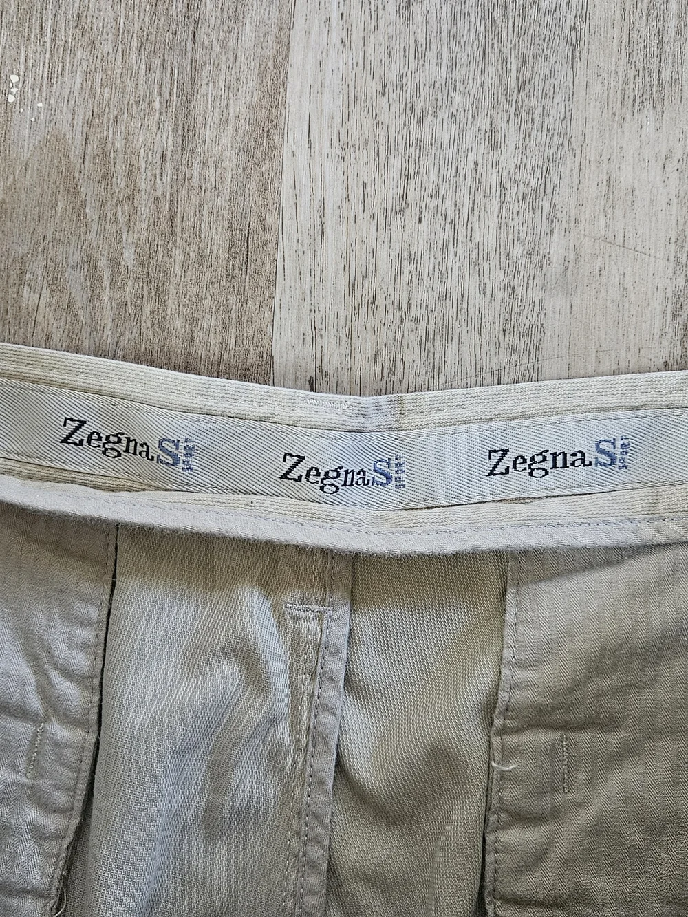 Zegna Sport Light Beige Men's Flat Front Causal Cotton Chino Shorts Size 34